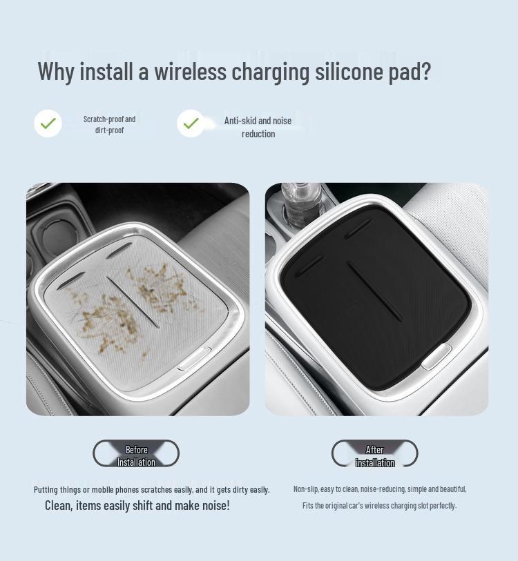 Tappetino in silicone per ricarica wireless Leapmotor B10: Tappetino Antiscivolo e Antipolvere per 25 Modelli.