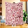 1pc Cherry Blossom Blanket Suitable for All Seasons, Soft Flannel Throw Bedspread with Print, Machine Washable Bedspread for Couch, Sofa, - Cozy Gift