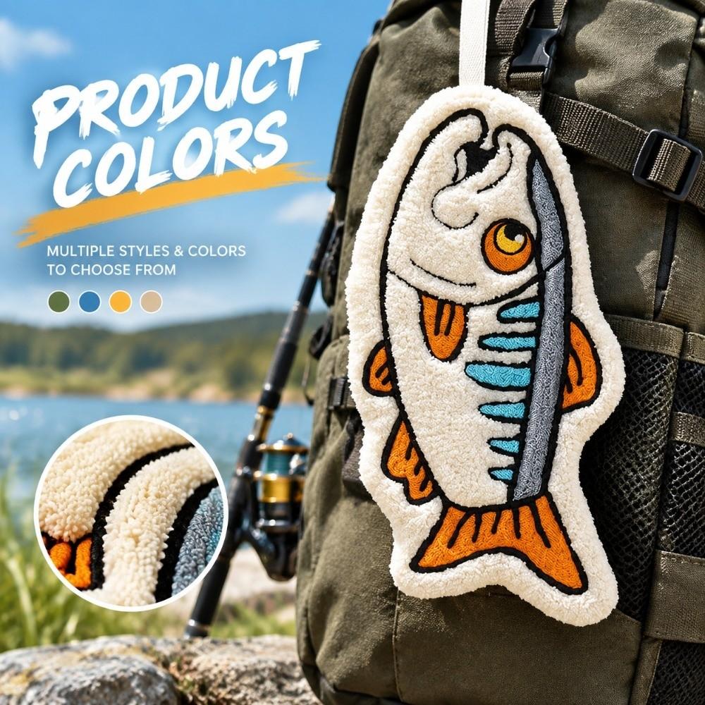 Hanging Lure Fishing Wipe Cloth Absorbent Fish Shaped Towel Fishing Hand Towel Outdoor,Kitchen Etc