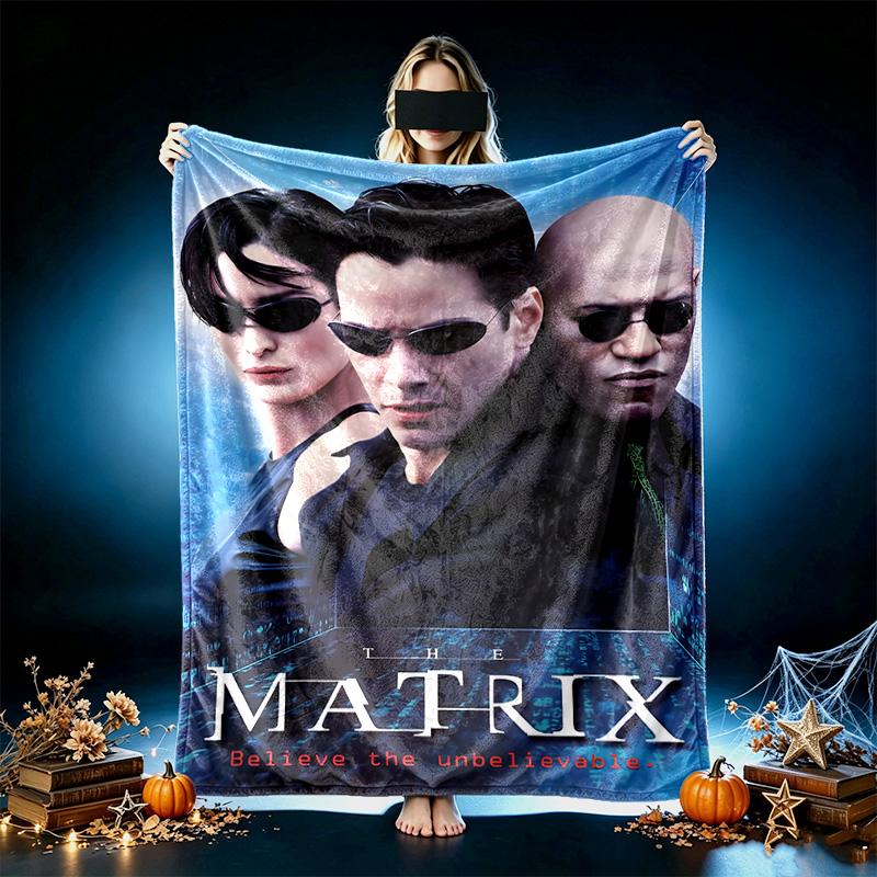 1pc Matrix Movie Character Art Blanket, Home Printed Throw Blanket - Soft Blanket Gift for Family, Washable Sofa Bed Blanket