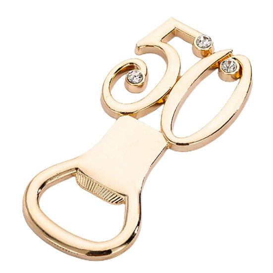 Vynikající otvírák na nápoje 50 Číslo Zlatá barva Otevřít víko