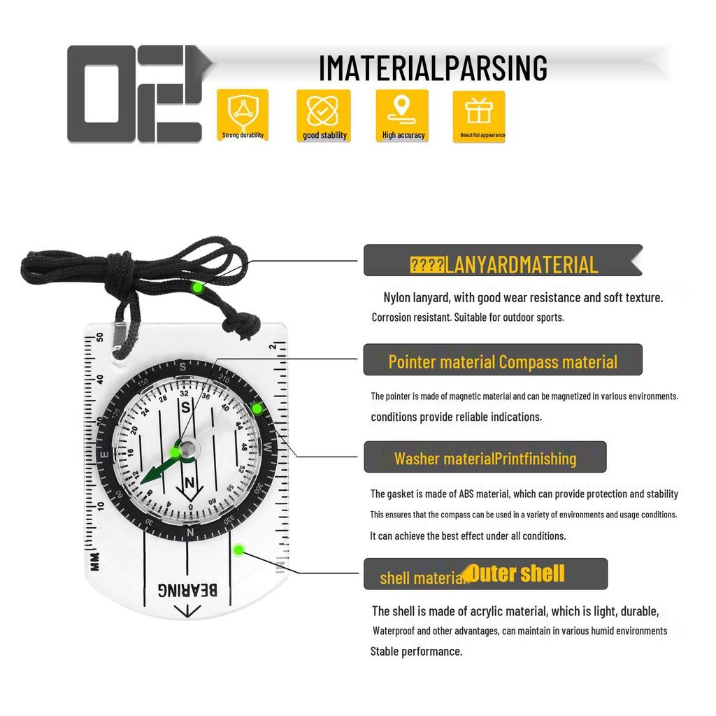 Spot Outdoor DC35-1B Map Scale North-Pointing Surveying Compass