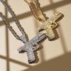 Rhinestone Gun Pendant: Trendy Hip Hop Necklace for Men
