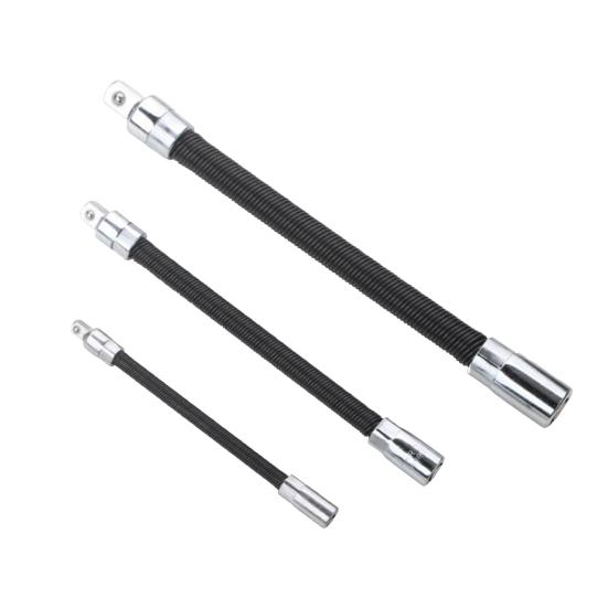 1/3Pcs Flexible Shaft Extension Bar 3/8" 1/4" 1/2" Drive Bendable Socket Wrench Extender