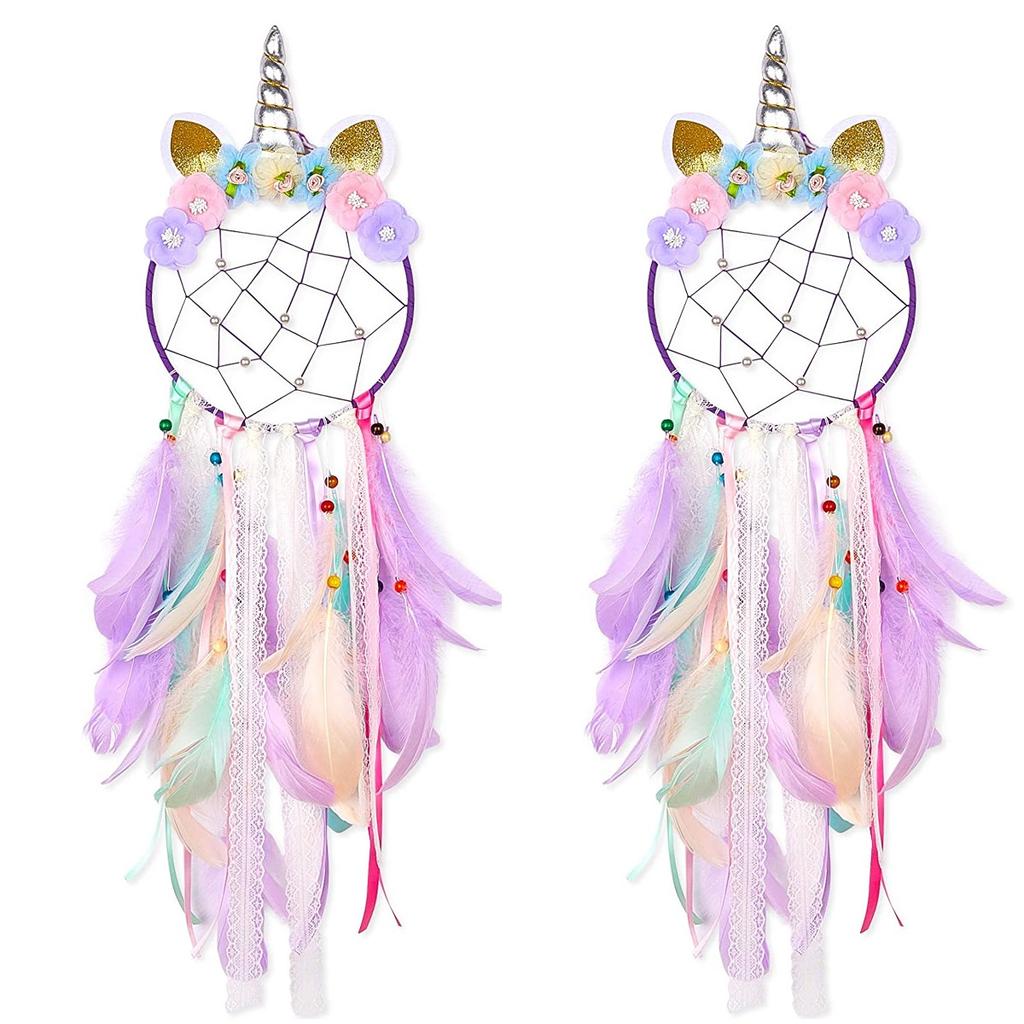 Colorful Dream Catchers Handmade Wall Hanging Decoration for Girl Bedroom Window Bedside Ornaments Make Wish Blessing Birth Gift