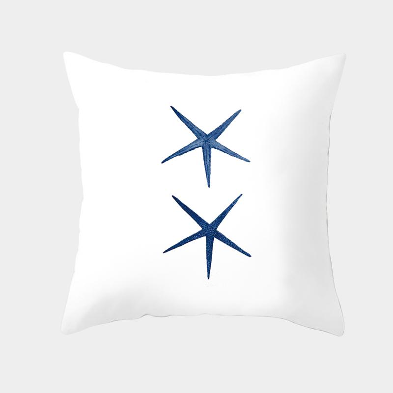 

Белая декоративная подушка для дивана Happy Easter Sea Cushion Cover Seahorse Starfish Coral Blue Pillow Case 40x40cm