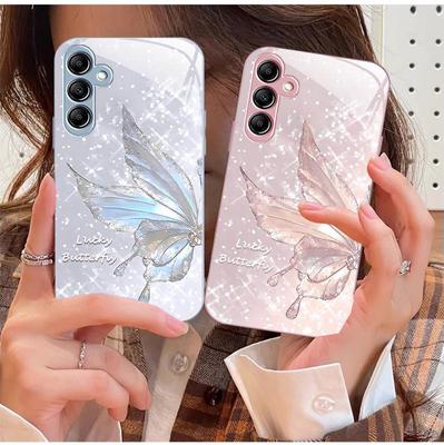 Samsung A53 Crystal Butterfly A25 Ins Style A32 Gradient S21 50 Pilnas Paketas Apsauga nuo Kritimo 52 Skystas FE Dėklas