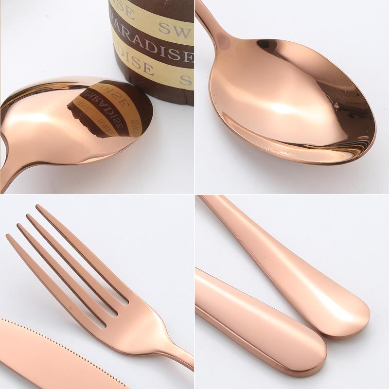 Edelstahl-Besteck 24-teilig Western-Besteck Steakmesser Gabel Löffel Geschenkbox Besteckset