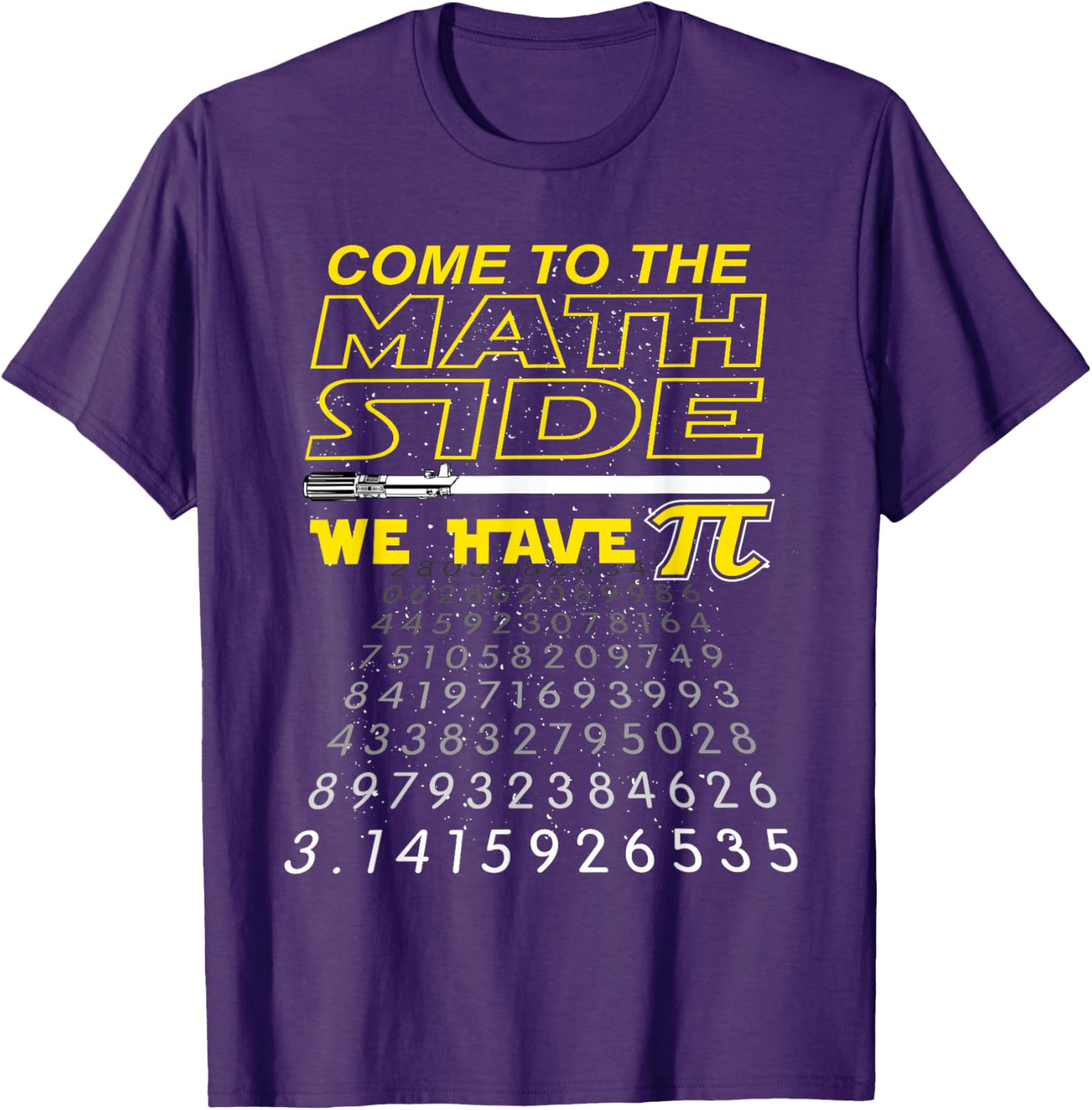 

Come to The Math Side We Have Pi Math TShirt Graphic TShirt Mens Casual Crewneck Tee S