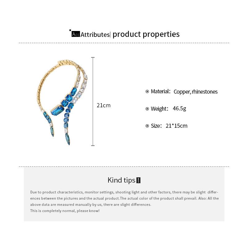 New Geometric Diamond-set Necklace, Personalized Trendy and Exaggerated, Light Luxury and Sophisticated Niche Necklace for Women