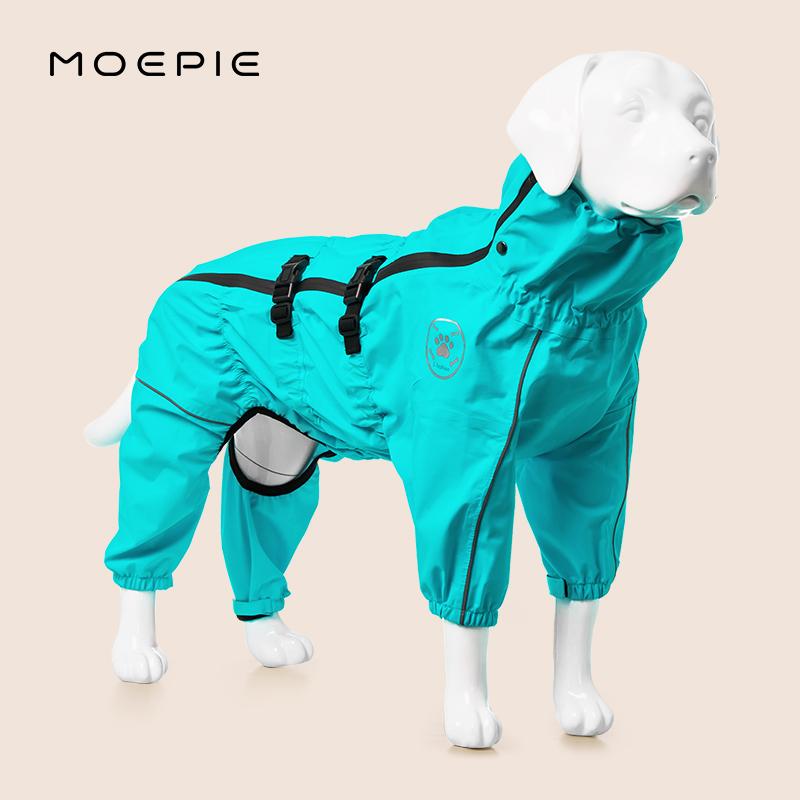 Moepie Dog Raincoat Rain Poncho Border Collie Golden Hair Big Dog Four Feet Waterproof All-Inclusive Breathable Rushing Coat