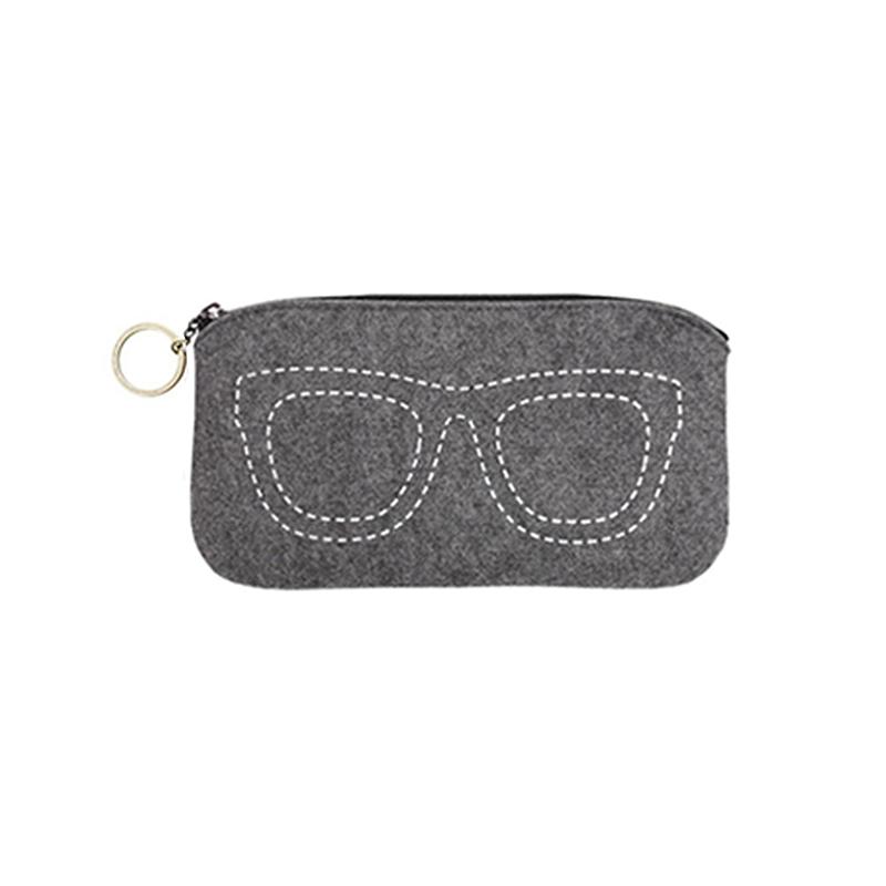 

Фетровый чехол-сумка для очков, портативный, мягкий, на молнии, защитник для очков для чтения, чехол для солнцезащитных очков, коробка для солнцезащитных очков, косметичка, пенал серый