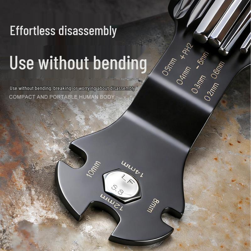 Portable Folding Hex Socket Screwdriver & Wrench Set for Automotive and Household Repairs