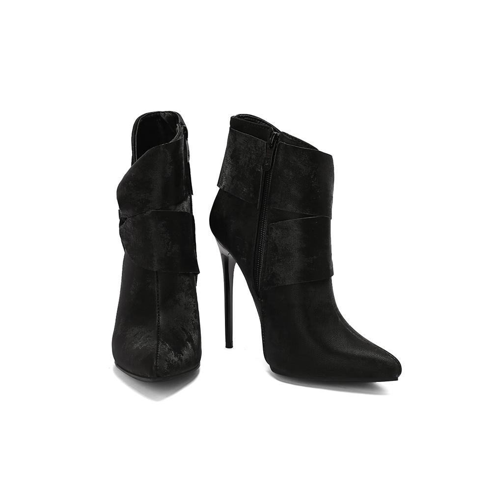 Бежевые розовые женские ботильоны на высоком каблуке-шпильке большой размер 48 34 чёрный 5329₽