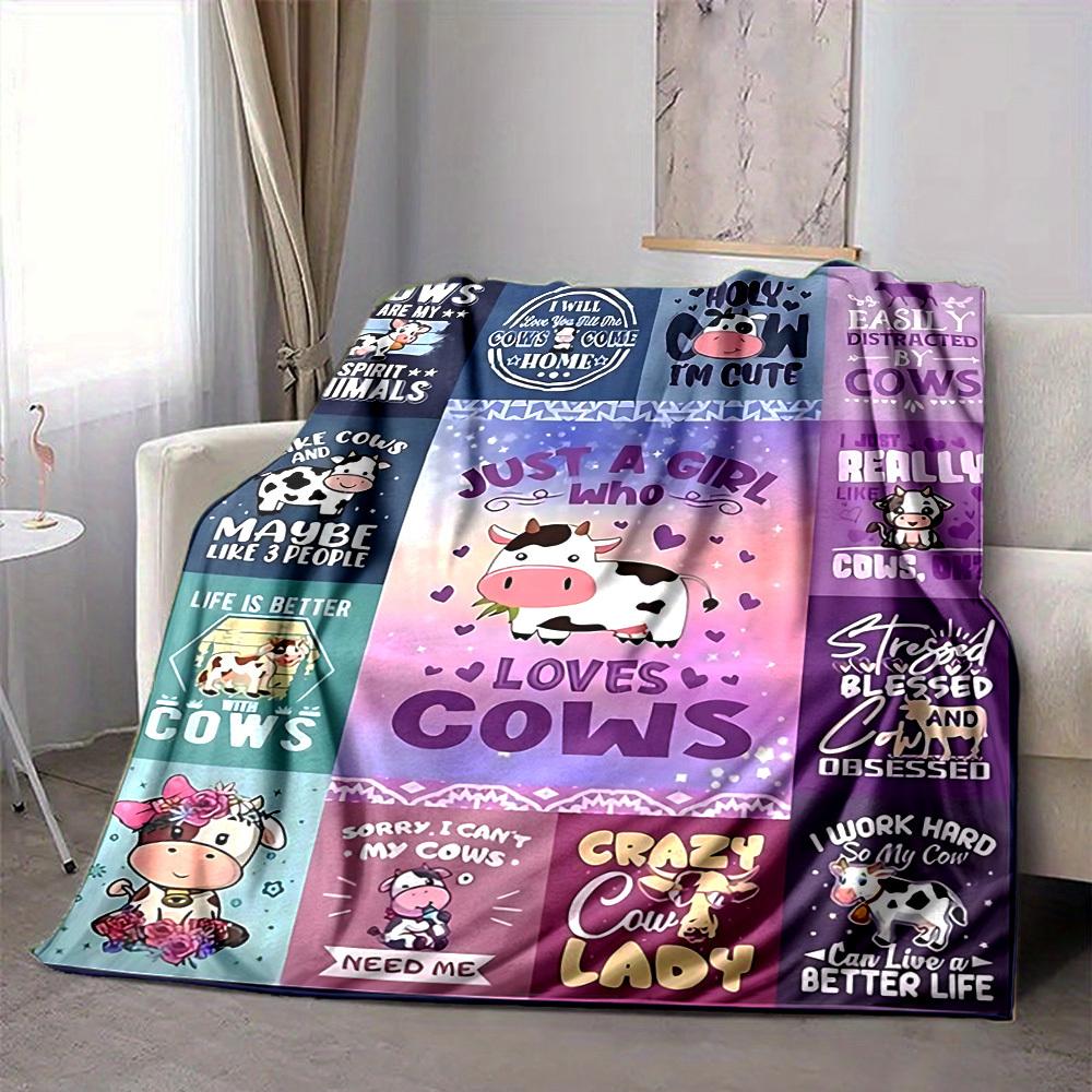 1pc Cow Lover Blanket - Perfect Gift for Birthdays, Christmas & Halloween- Soft, Warm & Versatile yy250909187