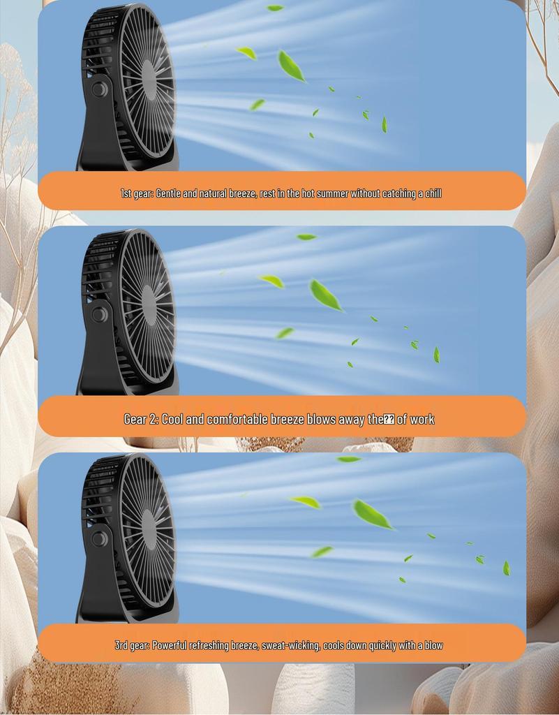 USB Tabletop Circulating Fan for Office and Dormitory - High Wind Power Electric Fan (2026 Model)
