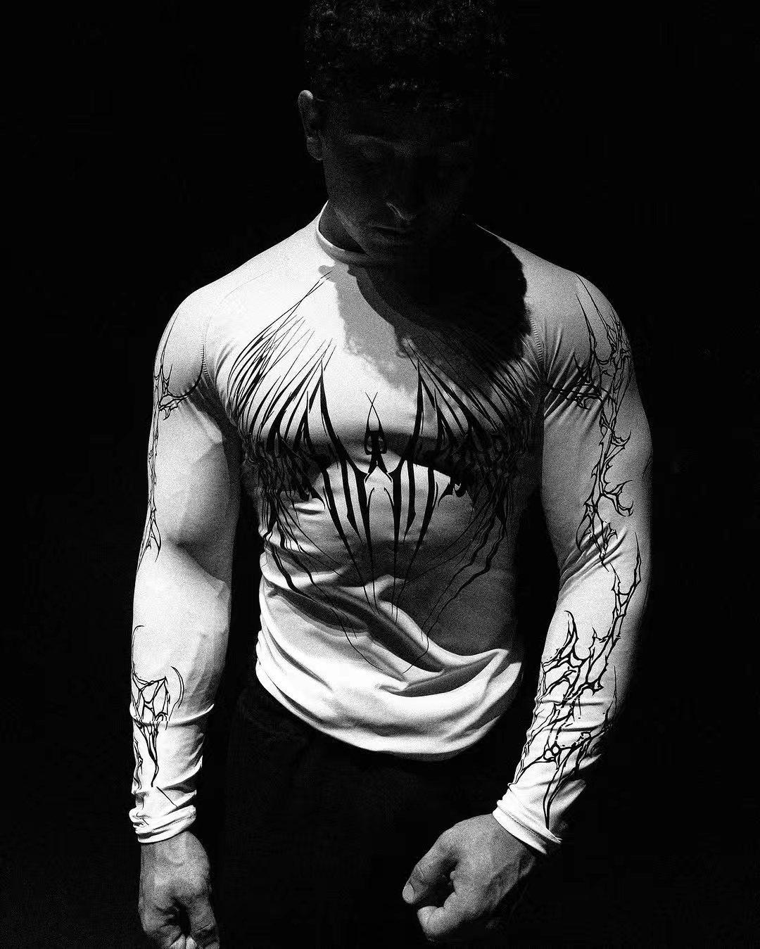 

Breathedivinity Venom Dragon Men s Long Sleeve Compression Shirt - Quick-Drying, Elastic Sports Top Small