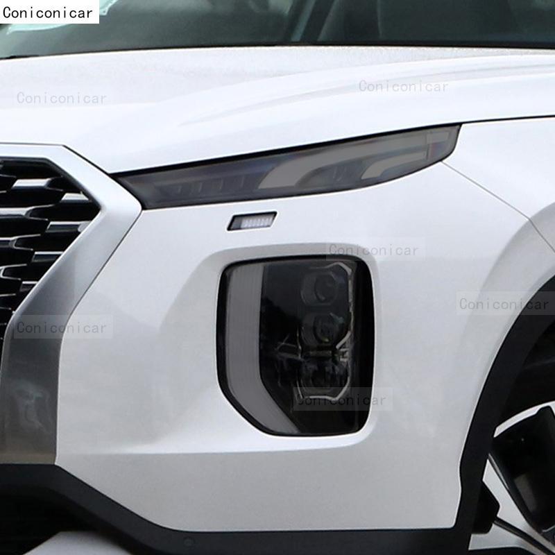 For HYUNDAI PALISADE 2019-2021 Car Headlight Black TPU Protective Cover Film Front Light Tint Change Color Sticker Accessories