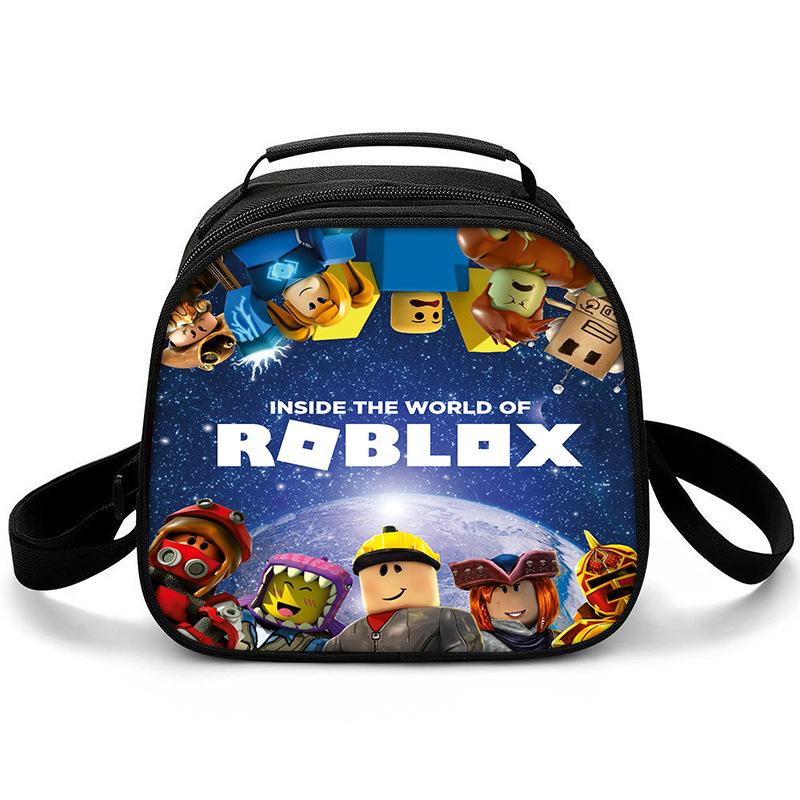 Lunch Bag Primary School Picnic Bag Round Ice Pack Rob Ross Printed Shoulder Portable Cartoon Meal Bag