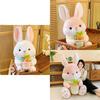 Cute White Bunny Plush Toy Soft Stuffed Animal Doll For Girls