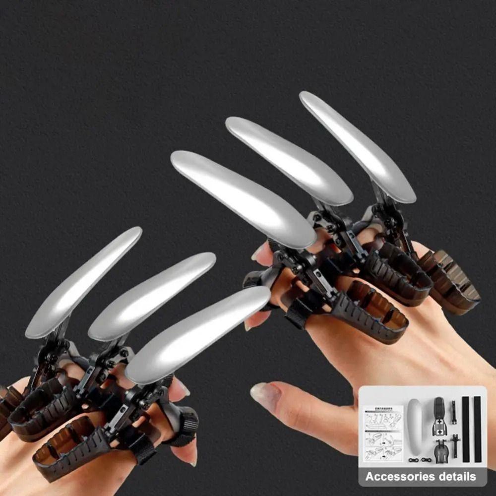 3pcs Scalable Retractable Mechanical Claws 3D Assembly Finger Wolverine Claws  Children's Toys
