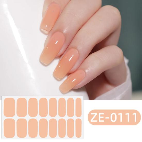 Teilgehärtete Gel-Nagelstreifen mit Feile Einfach aufzutragen Entfernen UV-LED-Licht Erforderlich Klebender Nagelaufkleber Maniküre zu Hause DIY-Nagellack-Wrap