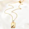 20mm Stainless Steel Engravable Envelope Couple Necklace with Clavicle Chain