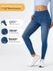 Women's High-Waist Skinny Jeans with Straight Leg and Hip-Lifting Design