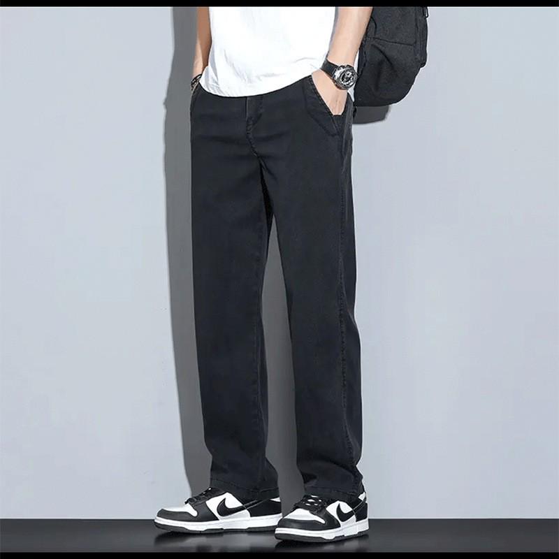Men's Slim Fit Elastic Wide-Leg Trousers: Youthful Autumn/Winter Casuals