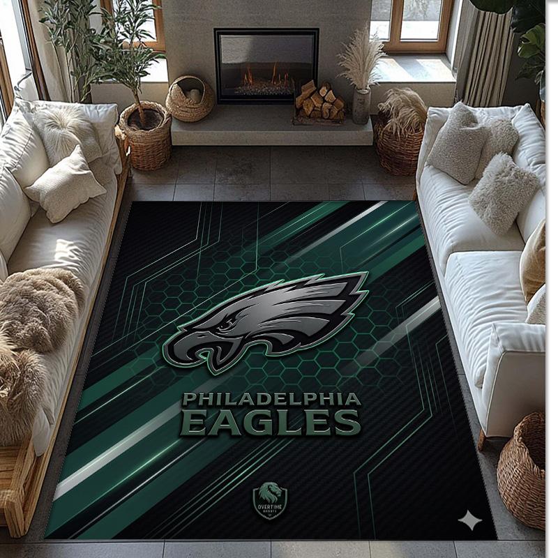 Philadelphia Eagles Kristall Samt Teppich Weich Anti?Rutschfeste Fußmatte Bequemer Wohnzimmer Schlafzimmer Dekor Teppich