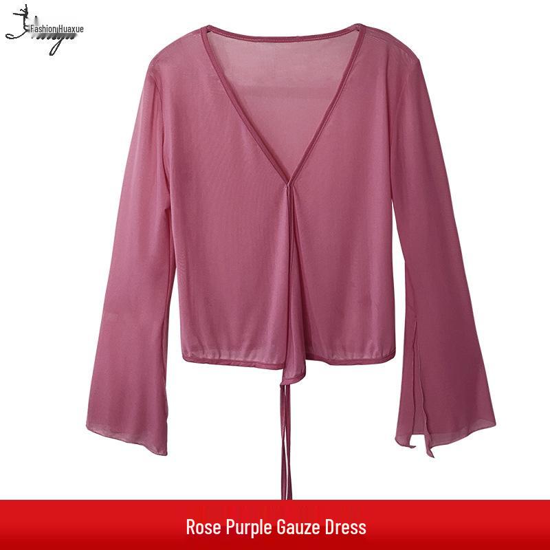 Chinese Classical Dance Costume: Women's Fairy Gauze Top and Mesh Skirt Set