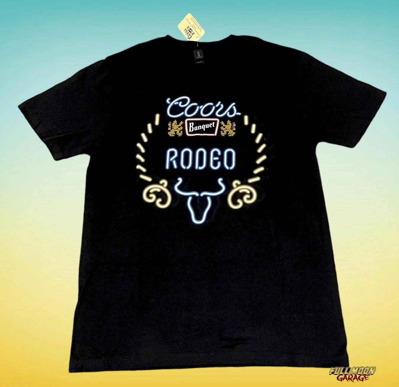 New Coors Rodeo Neon Sign Banquet Beer 1873 Classic Men s Vintage T-Shirt S