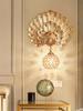 European Creative Peacock Wall Lamp Resin Crystal Lighting Decorative Dinning Living Background Bedroom Bracket Light