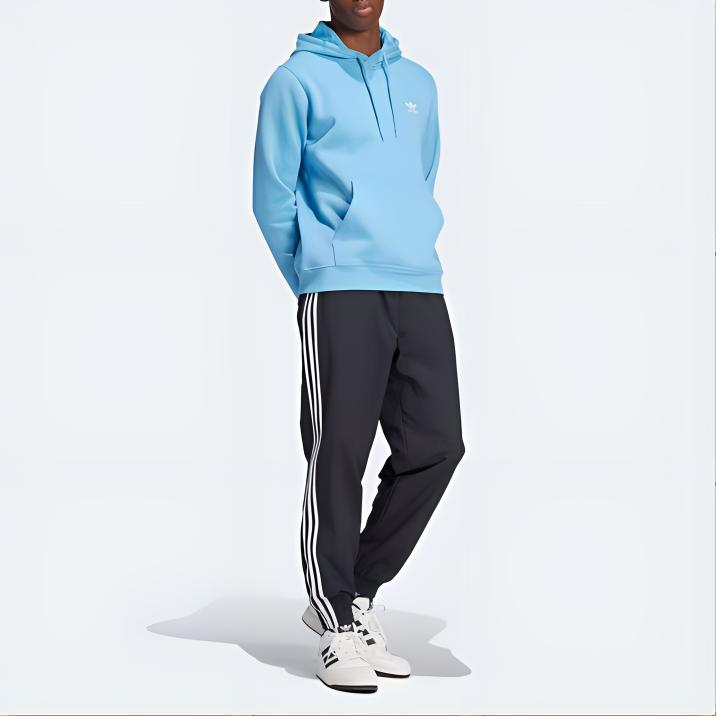Adidas Originals Essential Trefoil Essentials Casual Sports Comfortable Hoodie Men hoodies Light-Blue IY4925