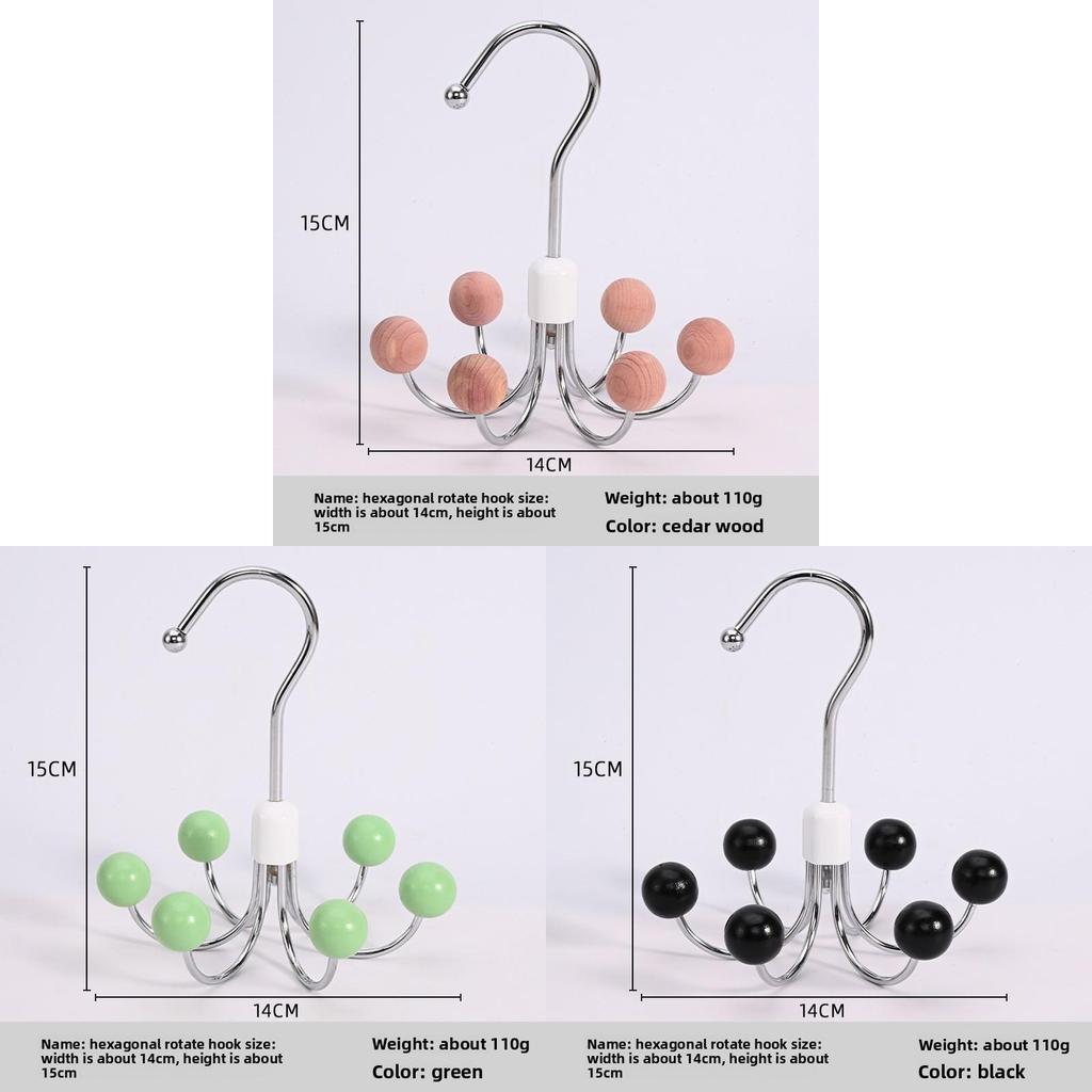 Multifunction Metal Clothes Hanger With Rotatable Hooks For Bedroom Closet Storage
