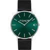Coach Men's CHARLES Watch, Dark Green Dial, Black Leather Strap, 14602436 (Official Import)