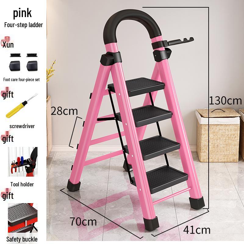 Portable Multifunctional Indoor A-Frame Ladder - 4/5 Step, Folding, Thickened, Telescopic, Mobile