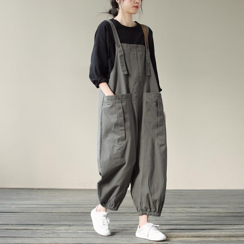 Casual Pants Suspenders Design Sense Women's Niche Spring and Autumn Plus Size Women's Slimming Overalls Overalls Harem Pants