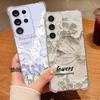 Oil Painting Flower Print Phone Case For Samsung Galaxy S26 S25 S24 S23 Ultra S22 Plus S21 S24 S25 FE Clear Shockproof TPU Cover