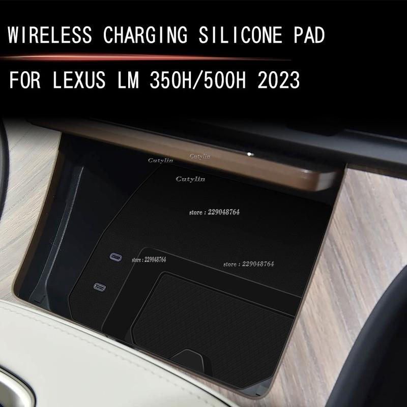 For Lexus LM350H LM500H 2024 2025 Silicone Rubber Car Interior Central Control Wireless Charging Pad Mat Sticker Car Accessories
