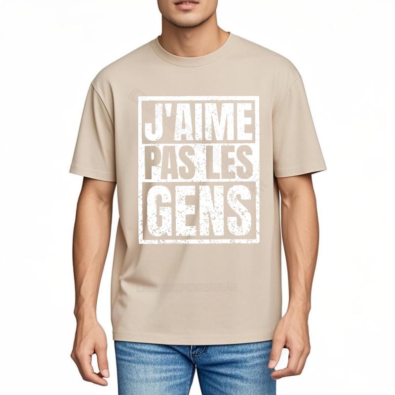 Summer top Quick-dry Lightweight Tee I don't like people Black Oversized Tshirt Classic Round Neck Tee Casual