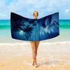 Navy Blue Starry Whale Shark Printed Beach Towel Polyester Soft Quick Dry Large Bath Towel Summer Swimming Pool Surfing Blanket