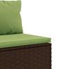 5 Piece Garden Lounge Set with Cushions Brown Poly Rattan