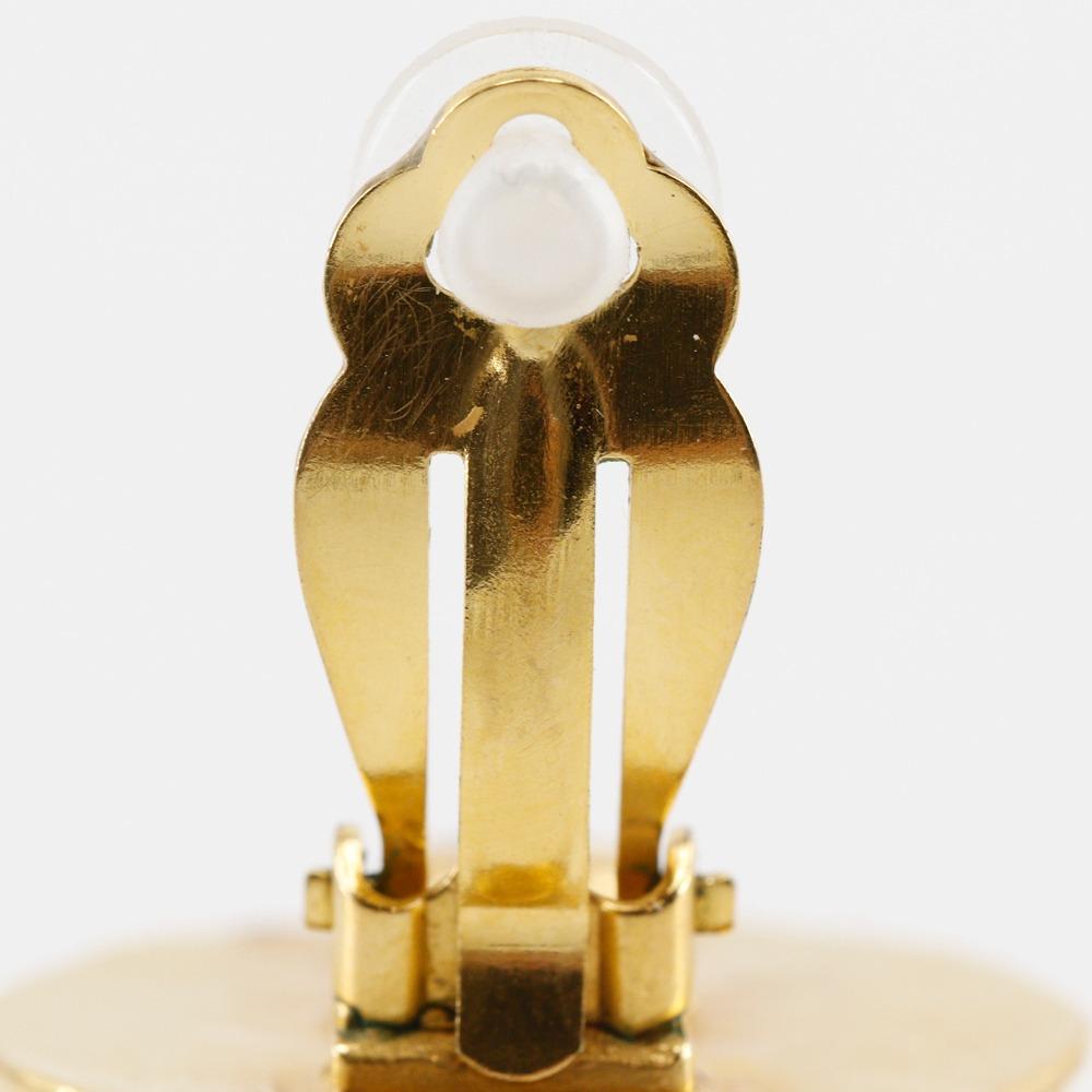 CHANEL Triple COCO Mark Earring vintage Plated Gold/Fake pearl 29.4g Women Used