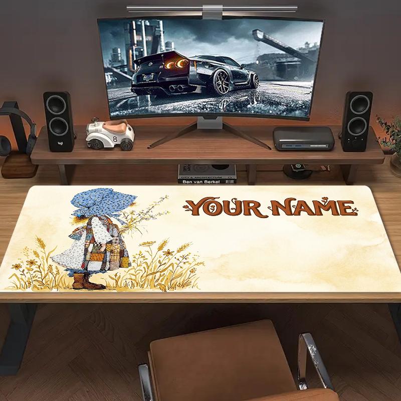 Custom Name Holly Hobbie Mouse Pad Large Gaming Table Cushion Non-slip Laptop Tablet Big Mousepad XXL Mat Mini PC Playmat With Lock edge_XIA