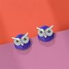 Original 925 Sterling Silver Purple Flower Owl Earrings Women 2025 Zircon Ear Studs Sparkling Pave Hoop Earring Jewelry Gift