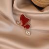Fashionable Red Butterfly Alloy Brooch with A High-end Feel A Niche Anti-exposure Pin  A Versatile Accessory for Fixing Clothes