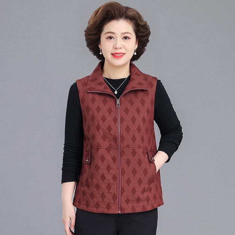 

Stylish Plaid Vest Jacket for Middle-Aged & Elderly Women - Perfect for Spring & Autumn 4XL (approx. 140-155 jin)