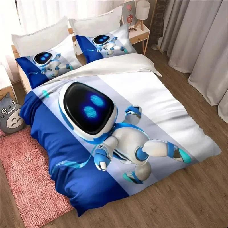 Astro Bot Niedliche Cartoon Bettwäsche Set Bettbezug Set Einzelbett Doppelbett Kingsize Bett Set Erwachsene Jungen Schlafzimmer Bettbezug Kissenbezug