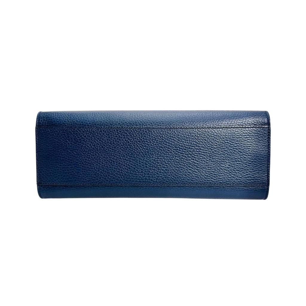 GUCCI leather 2way Handbag leather blue Women 470271 Used